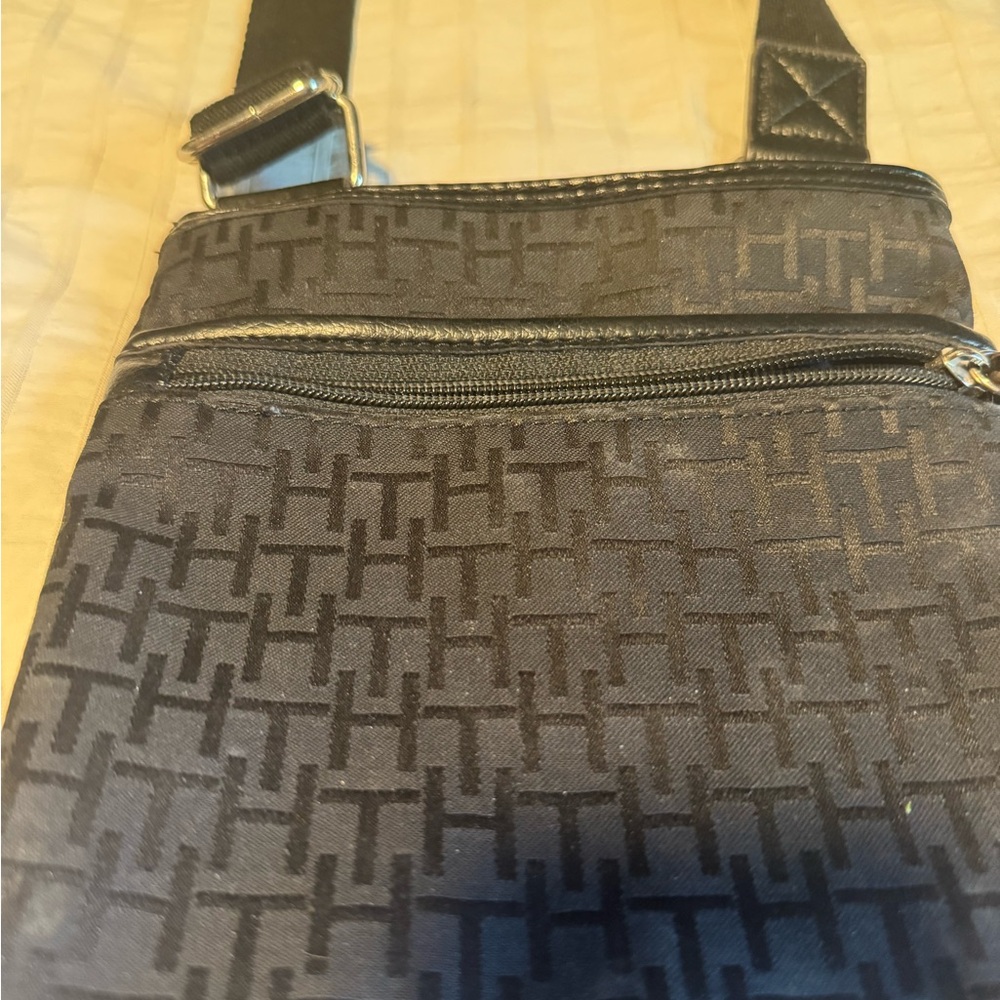 Tommy Hilfiger Black Patterned Crossbody Bag